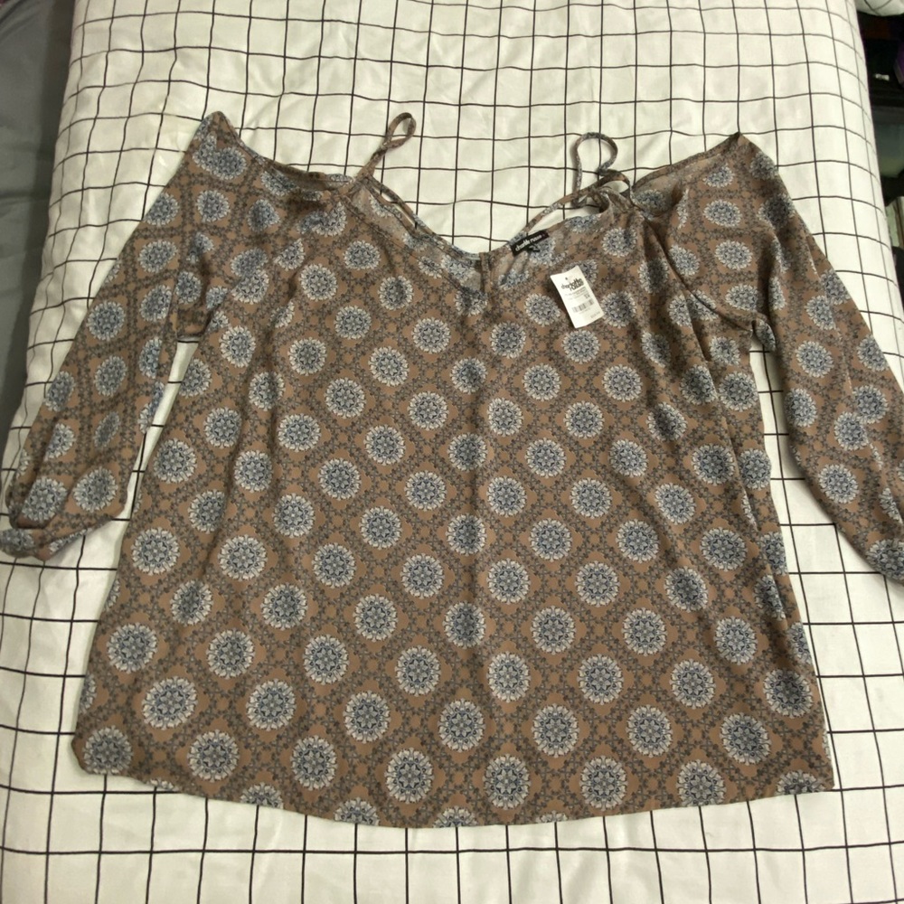 Mauve purple off shoulder blouse